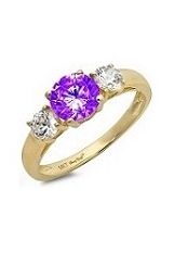 felicitous itsy-bitsy yellow gold natural amethyst baby birthstone ring